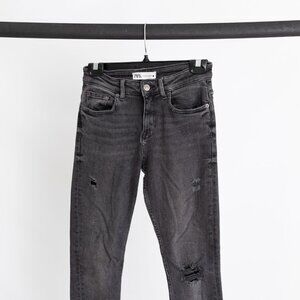 Zara Women's Ripped Black Jeans